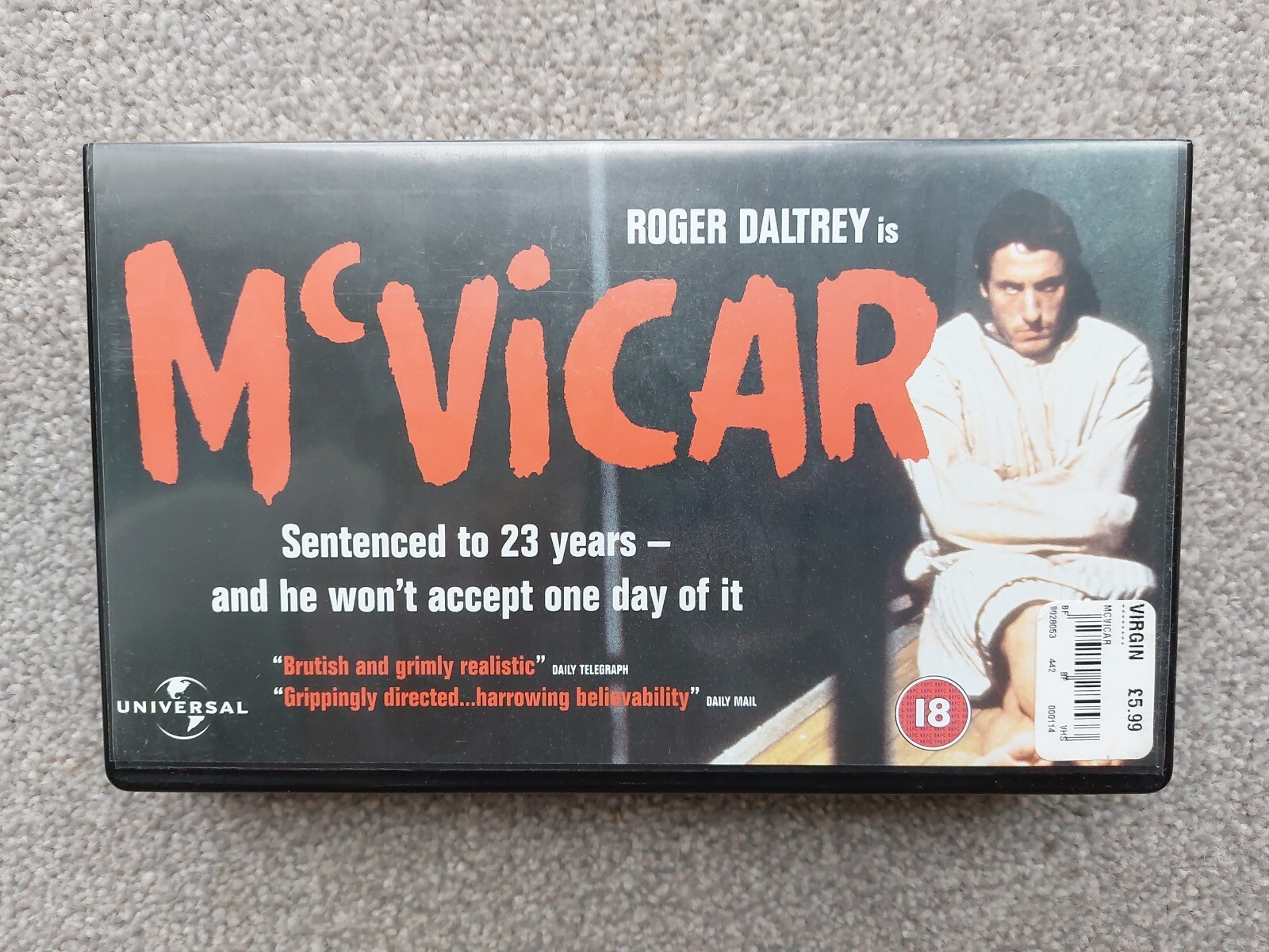 McVicar Roger Daltrey VHS Video Cassette Tape Prison Movie Classic 18 PAL VCR