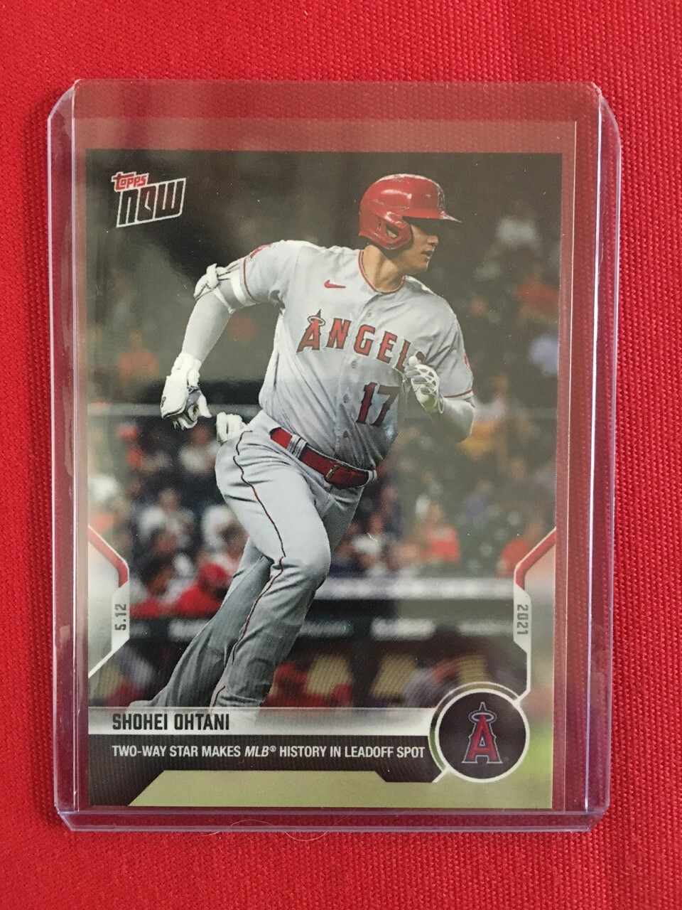 2021 TOPPS NOW SHOHEI OHTANI #203 2 WAY STAR MKES MLB HISTORY IN LEAD OFF SPOT