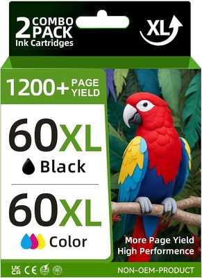 60 XL Ink Cartridge for HP 60XL Photosmart C4680 D110a C4795 DeskJet D2680 F4280