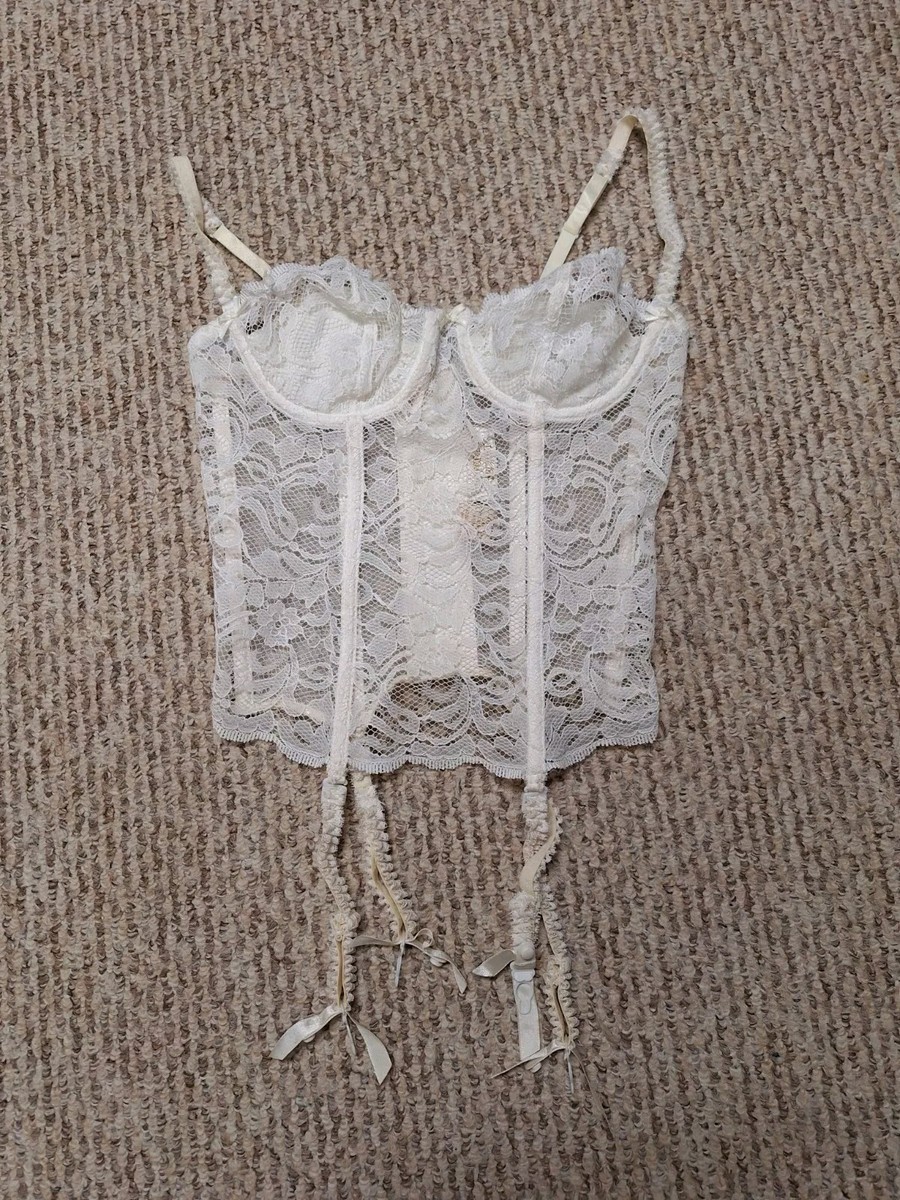Vintage Victoria's Secret Ivory Lace Bustier Corset 90's 34B | eBay