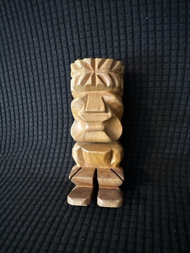 TIKI Monkey Pod Holz HONOLULU Hawaii geschnitzte Totem Figur Vintage