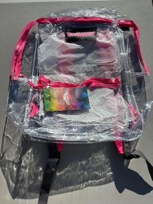 Trailmaker Classic Pink 17 Inch Clear Backpack to school padded straps