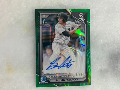 Sam Antonacci 2024 Bowman Chrome 1st Auto Autograph Green White Sox 97/99 C58