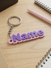 Custom 3D Printed Name Keychain - Personalized Flower Keyring