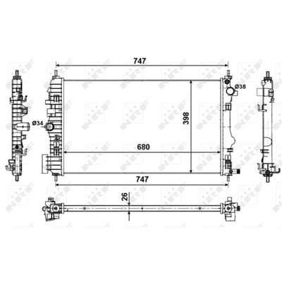 NRF Motorkühler für Chevrolet Malibu Opel Insignia Saab 9-5
