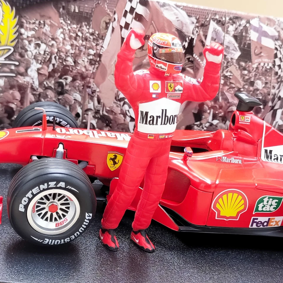 Hot Wheels 1/18 Ferrari F2001 Michael Schumacher Belgie GP Marlboro Figure 55698 - Image 3 of 4
