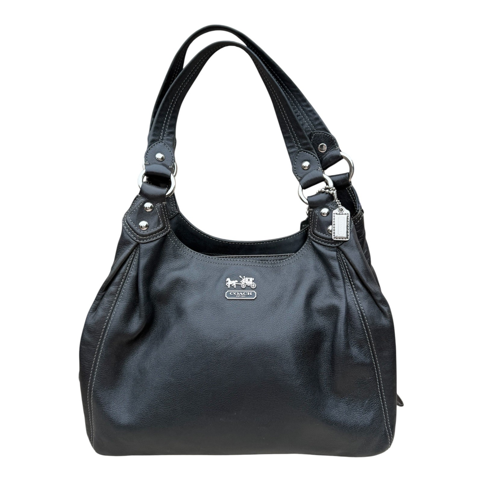 正規品　COACH マディソン レザーバッグ　マギー 14336 Y2K Coach 14336 Madison Maggie Y2K Black Hobo ShoulderBag… - Gem