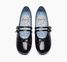 rockfish weather -SQUARE TOE TWO STRAP MARYJANES ENAMEL - BLACK,UK Size 4
