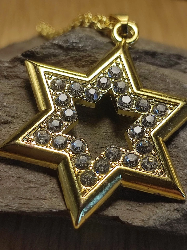 Israel Davidstern Jüdische Halskette in Gold Glaube Synagoge Gebet Jerusalem - Bild 3 von 4