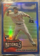 2010 Topps Chrome Ian Desmond #205 Blue Refractor /199 (RC) Washington Nationals