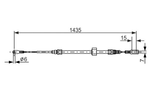 1 987 477 853 HANDBRAKE CABLE PAIR CENTRE FRONT BOSCH 2PCS NEW OE REPLACEMENT - Picture 2 of 5