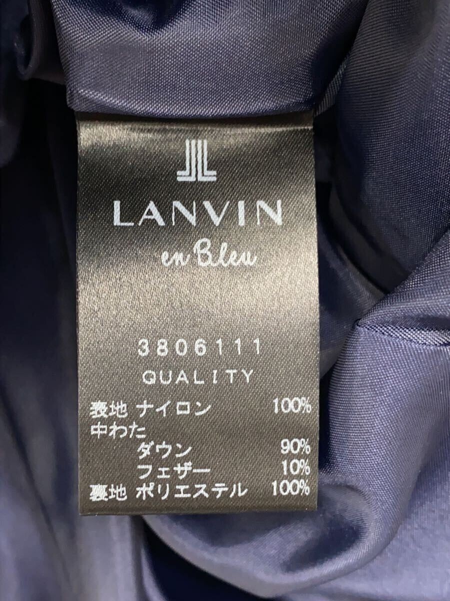 ALTRA LANVIN en Bleu altro piumino arruffato giacca lunga esterna 36 nylon nuovo