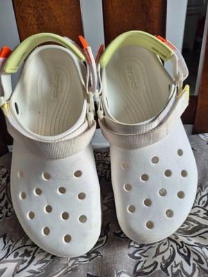 Crocs Classic Hiker Solarized White Clog Multi-Color Strap, Women's Size 10