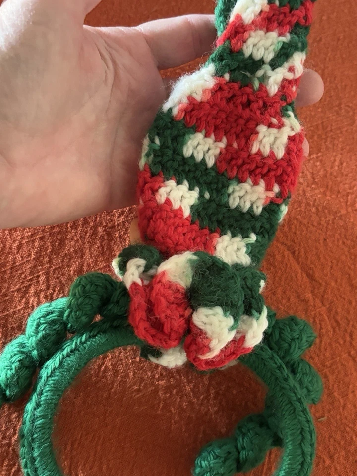 Toallero vintage de ganchillo pixie/elfo decoración de cocina de Navidad Foto 4 de 4