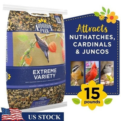Extreme Variety Wild Bird Food 15lbs Premium Seed Attracts Nuthatches Finch New