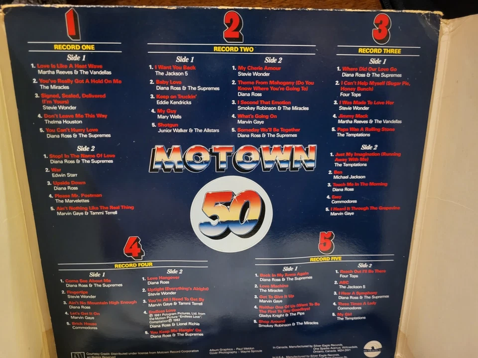 Motown Anniversary Collection 5LP Box Silver Eagle SE-10215 1983 EX/VG+ - Image 4 of 4