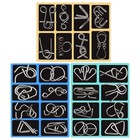 Metal Wire Puzzle Set of 24 with Pouch,Brain Teaser IQ Test 