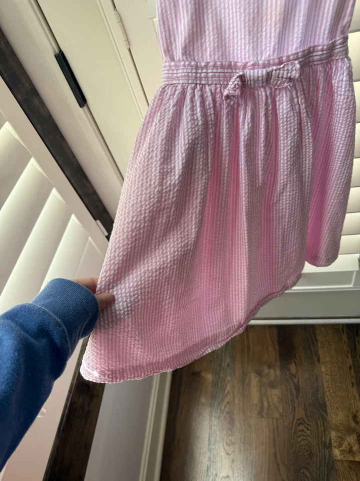 Vestido Florence Eiseman Niñas Talla 6 Rosa Guinga Sin Mangas con Detalles Lindos Foto 4 de 4