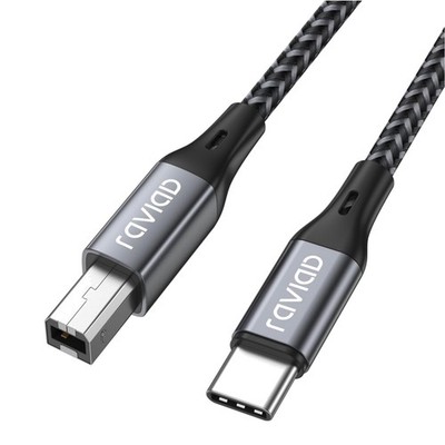 USB C Kabel Drucker Scanner 2M Nylon geflochten USB B auf USB C