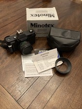 Vintage Minotex 2000 35MM camera with Lens Hood, Case  original box W/ Manuals