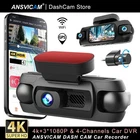 4CH 4K Dash Cam with GPS Front Rear Left Right Parking Monitor WiFi Dash Cameras