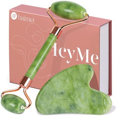 BAIMEI IcyMe Gua Sha & Jade Roller Set, Cooling Face Roller & Gua Sha Tool fo...