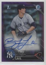 2016 Bowman Chrome Prospect Purple Refractor 121/250 Brady Lail #CPA-BL Auto 1x9