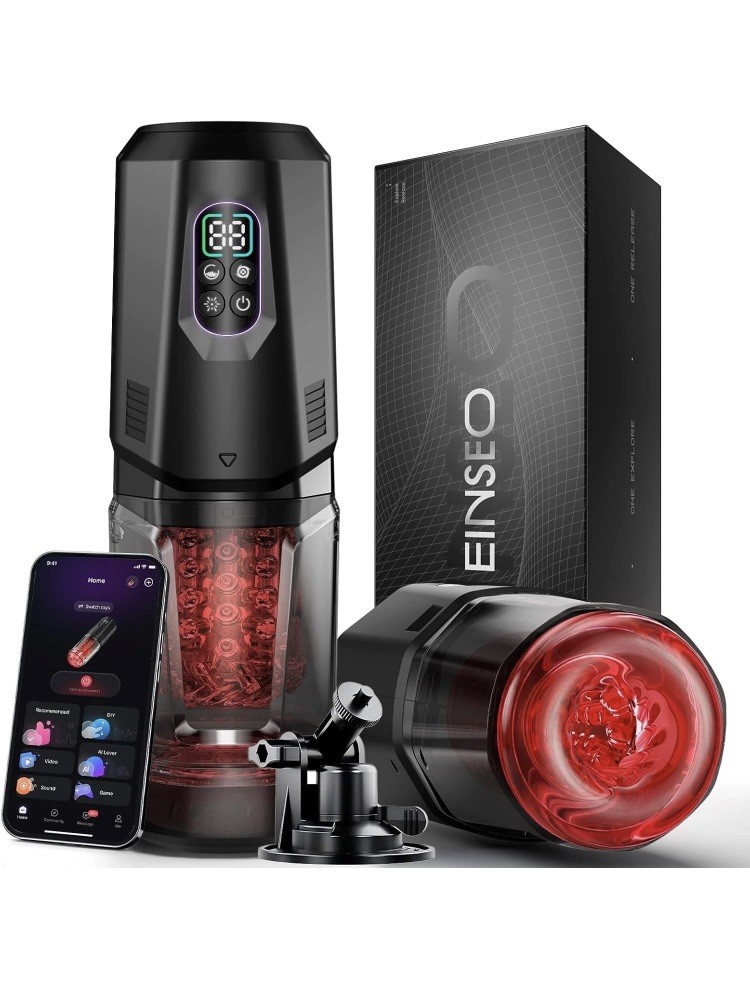 Einseo Male Masturbater Cup Automatic HandsFree Rotating Thrusting Stroker 
