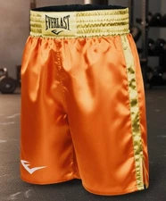 MMA NEW Everlast Satin Pro Style Boxing Trunks Shorts Orange S M L XL XXL