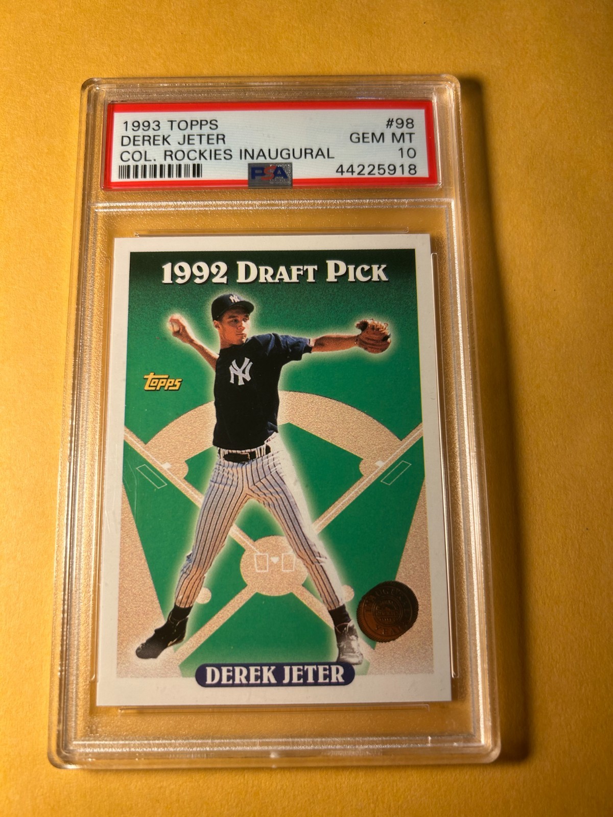 PSA 10 GEM MINT 1993 TOPPS INAUGURAL COLORADO ROCKIES DEREK JETER #98 RC