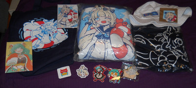 Omocat X Sameko Saba Debut Merch Bundle 2XL AUTOGRAPHED POSTCARD NEW