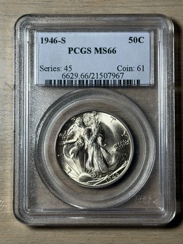 1946 S Walking Liberty Half Dollar PCGS MS 66