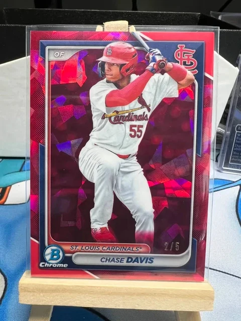 2024 Bowman Sapphire Edition Chrome Prospects Red /5 Chase Davis #BCP-150