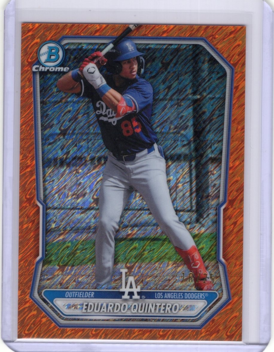 2026 Bowman Chrome Eduardo Quintero /25 True Orange Dodgers BCP-205