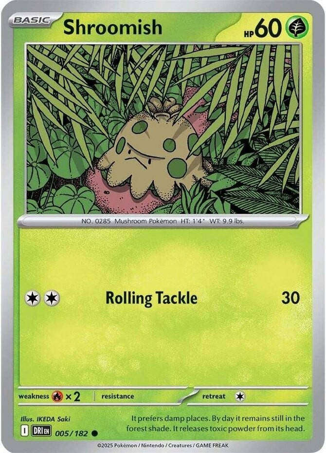 Pokemon Shroomish - 005/182 - Common - Reverse Holo NM-Mint Destined Rivals