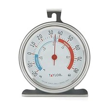 Taylor 5924 Fridge Freezer Thermometer Large Dial Analog NSF Stainless Steel