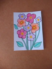 ACEO Original Acrylic Painting Landscape Miniature Art Card Scenery Flowers 25