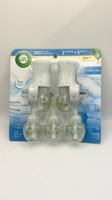 Air Wick Fresh Linen Plug In Starter Kit 2 Warmers + 5 Scented Oil Refills