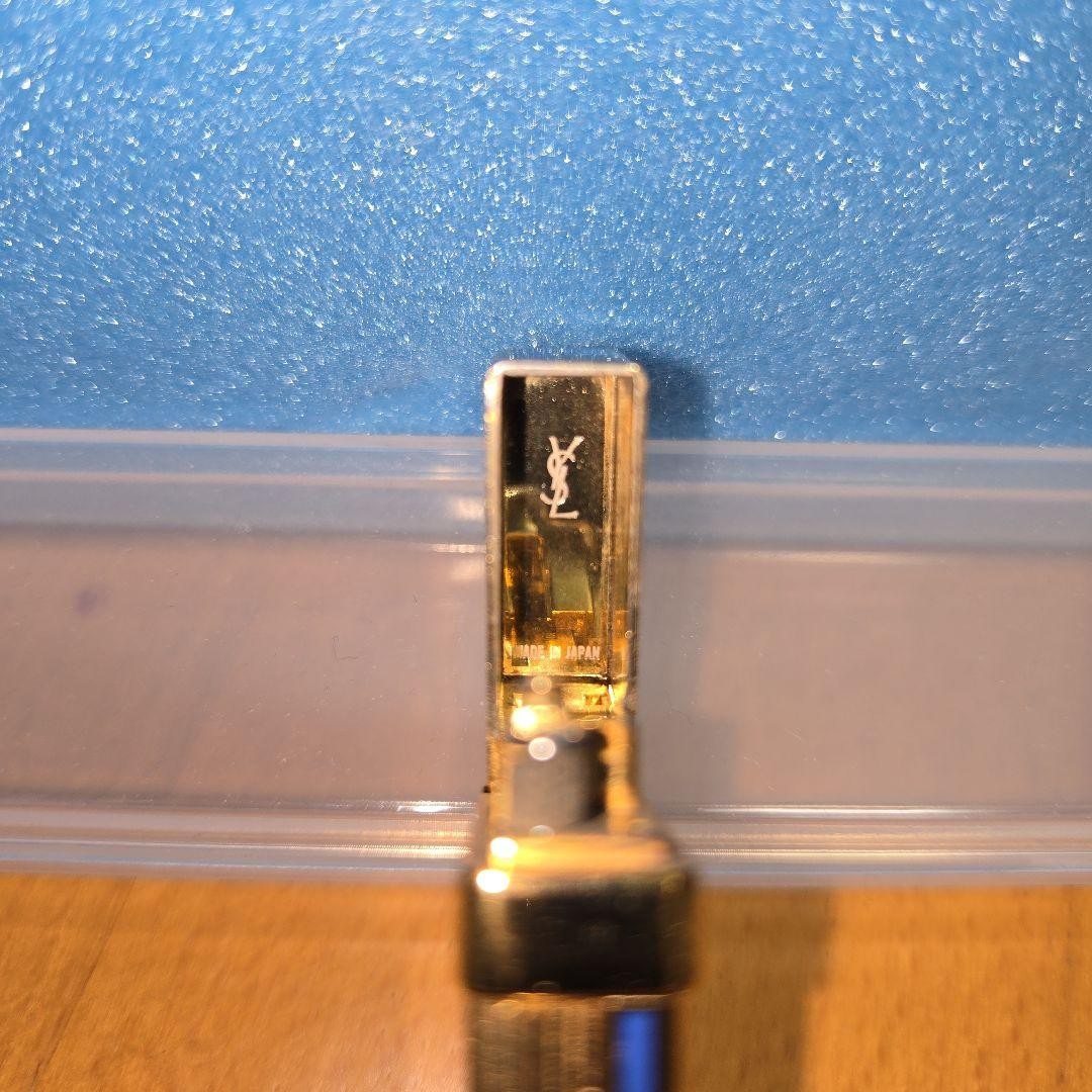 YSL Yves Saint Laurent Antique Blue Pattern Lighter Used 1990s Collectible thumbnail 9