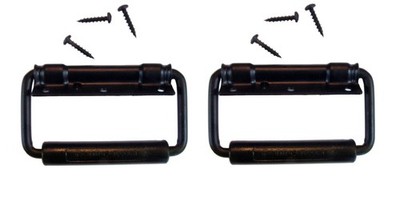 (2 PACK) PENN ELCOM 2356BK Surface Mount Spring Loaded Handle w/Screws - BLACK