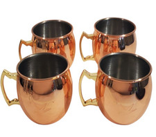Grey Goose Moscow Mule Fly Beyond Copper Mugs Cups Set 4 Pristine Condition