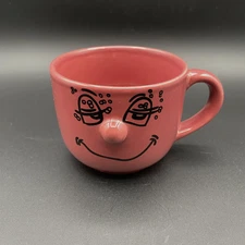Dolce Vita Home Collection Mauve Dark Pink Smiling Funny 3D Face Mug Cup