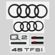 282mm+202mm Kühlergrill Emblem V+H Ringe Für Audi Q2 45TFSI Quattro SLINE DE++