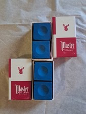 Master Billard Chalk Pool Stick Blue 2 Pack NIB Lot Of 2 Made In USA