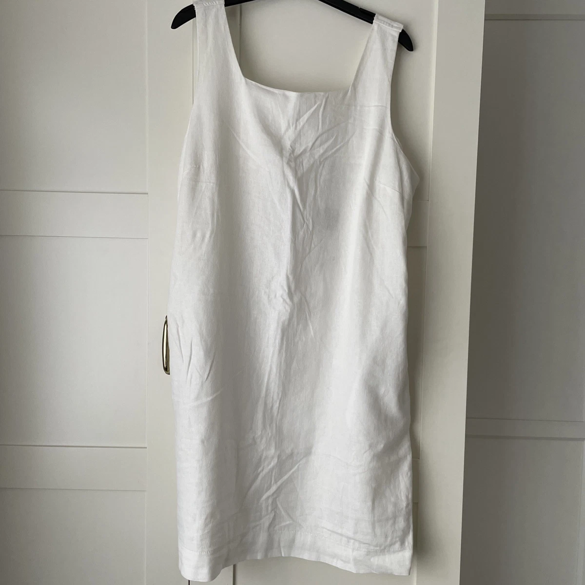 chinese dress ladies SOSANDER WHITE LINEN BLEND SHORT SLEEVE FRINGE HEM SHIFT DRESS SIZE 14 –  Whispers Dress Agency