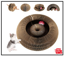 Kitty Curls Cat Toy, Magic Organ Cat Scratching Board with Bell-Ball, Foldabl...