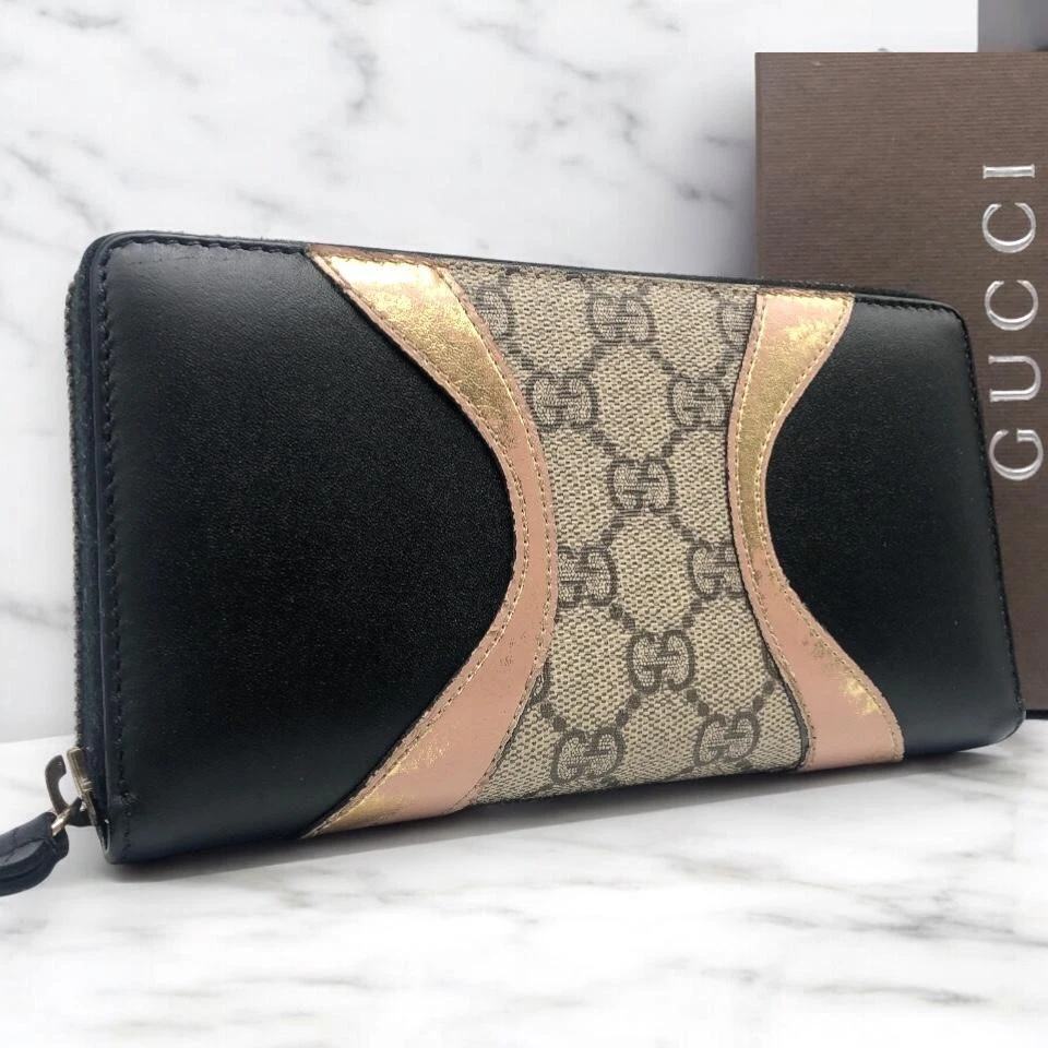 Rare Portefeuille Gucci Rond Fermeture Éclair Long Cuir PVC Suprême Ojiride