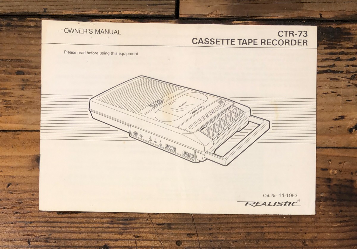 Realistic CTR-73 14-1053 Cassette Owners / User Manual *Original*