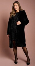 Boo Hoo Women’s Plus Longline Faux Fur Collared Coat Size 3X/22W