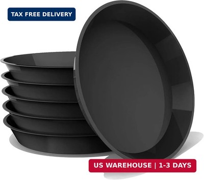 6 Pack Plant Saucer 4 6 8 10 12 14 16 18 20 22 Inch Plastic Plant Tray, Sturdy a